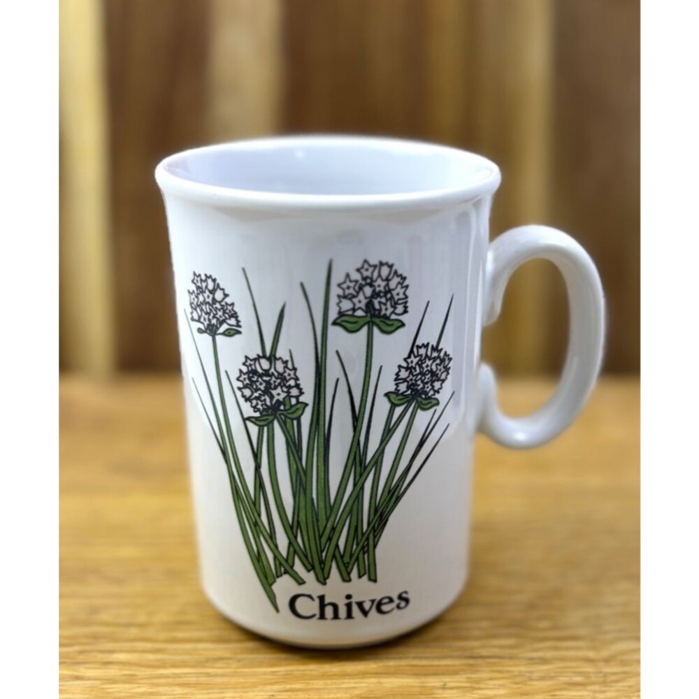 VTG Made In England Ironstone Chives Botanical Herb Coffee Mug